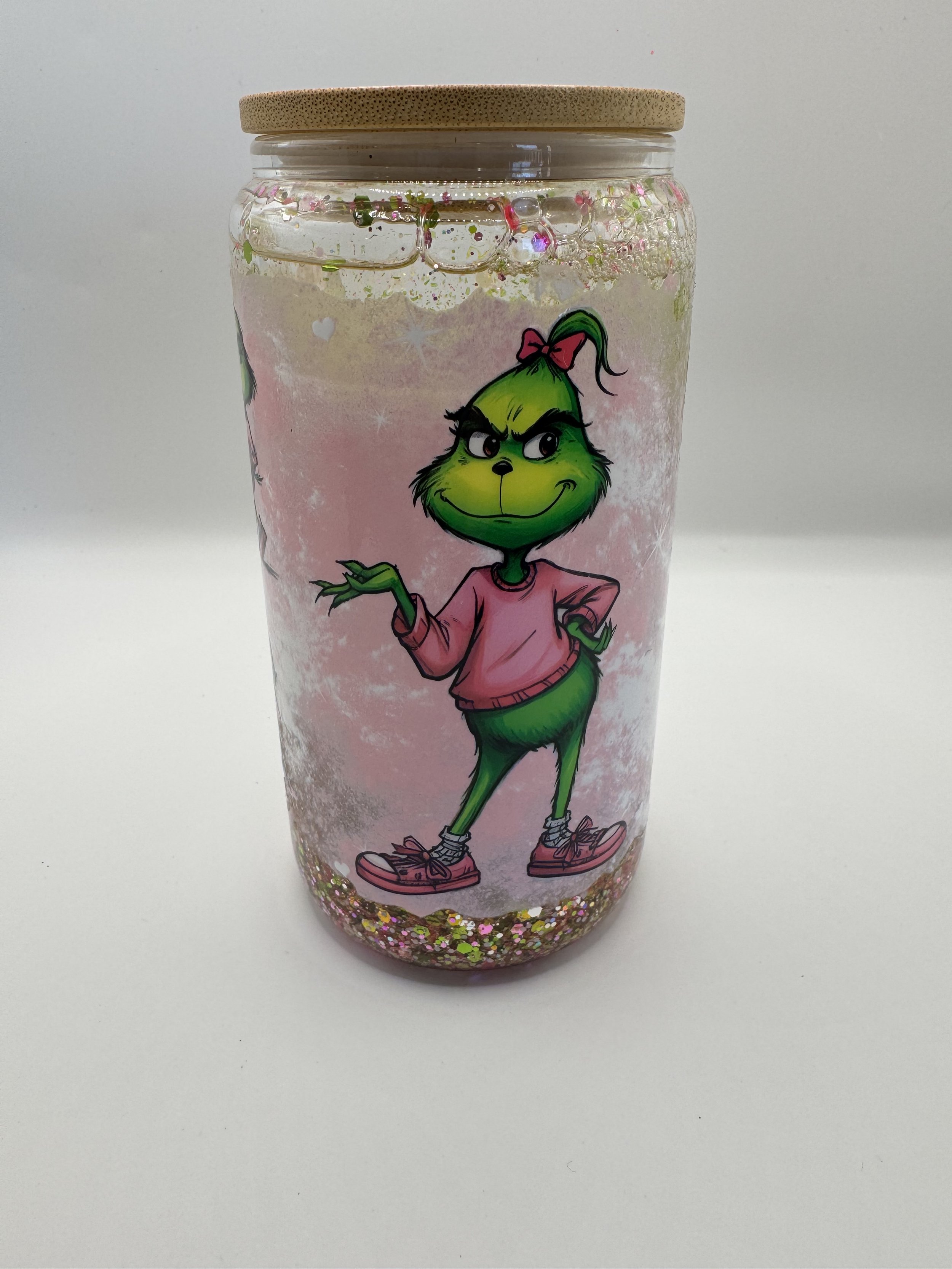 16oz Glass Snow Globe Tumbler