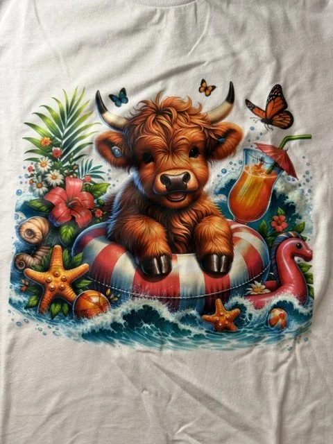 Swimming Highland Cow