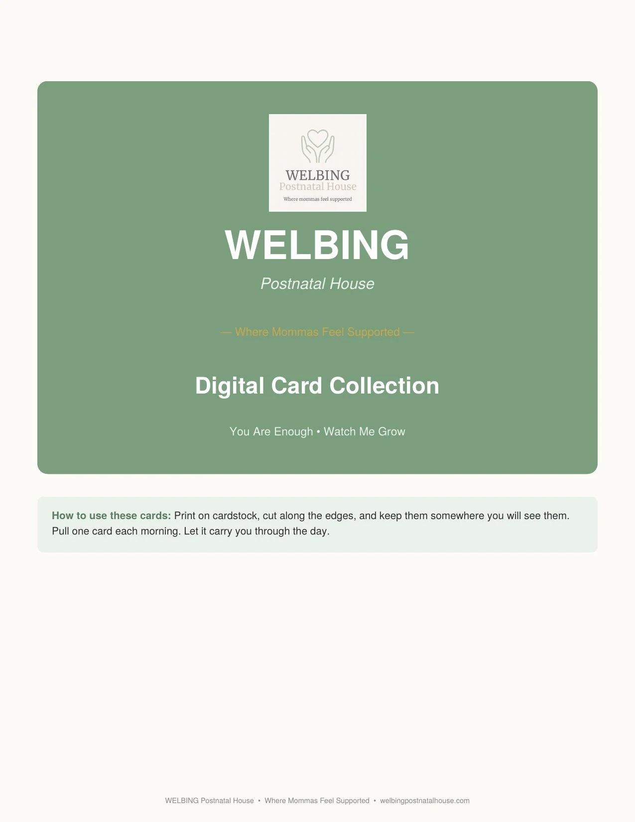 Welbing Digital Card Collection-You are enough & Watch me grow