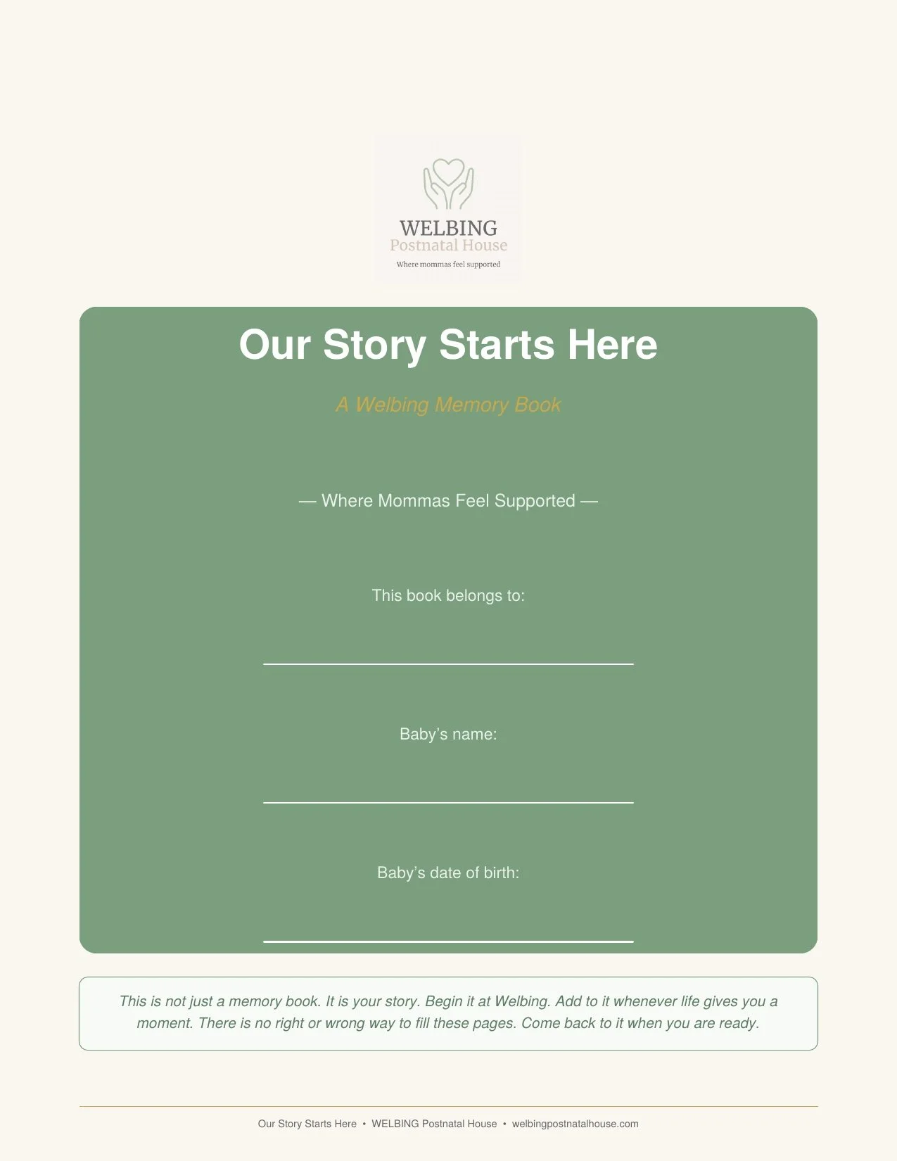 Baby Memory Book PDF | First Year Baby Journal Printable | Mom and Baby Keepsake | Postpartum Memory Book Digital Download