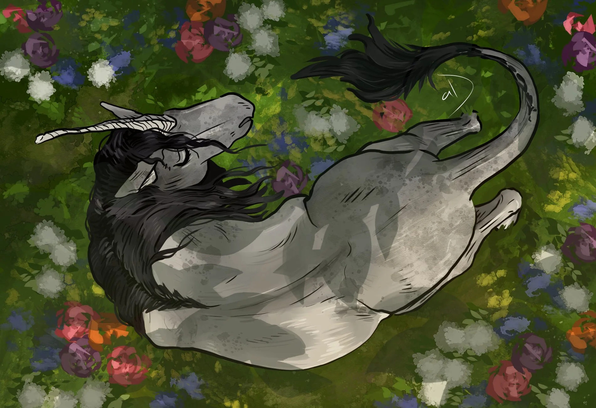 Unicorn in Flowers