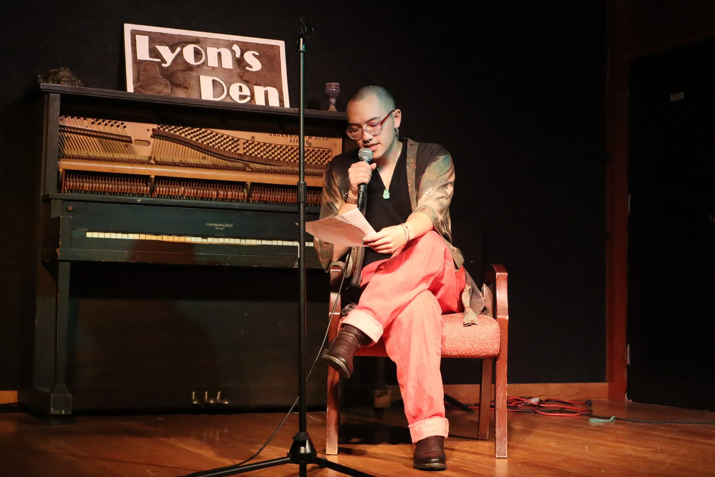 Ben reading at Spooky Stories event