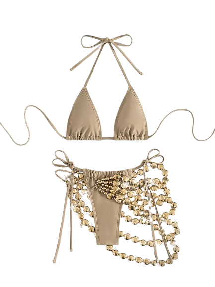 portofino - truffle triangle bikini set