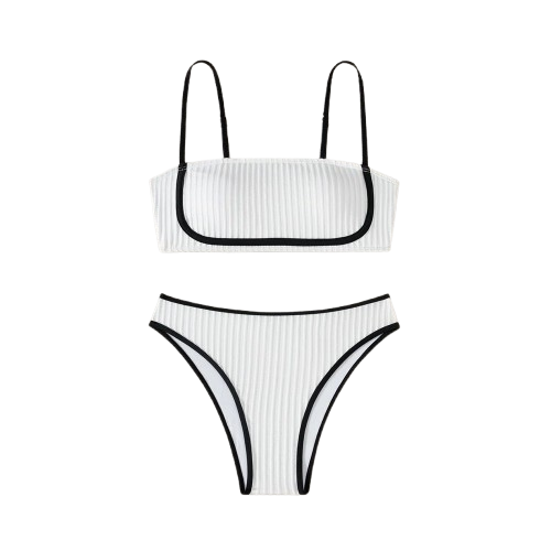 antibes - contrast ribbed bikini set