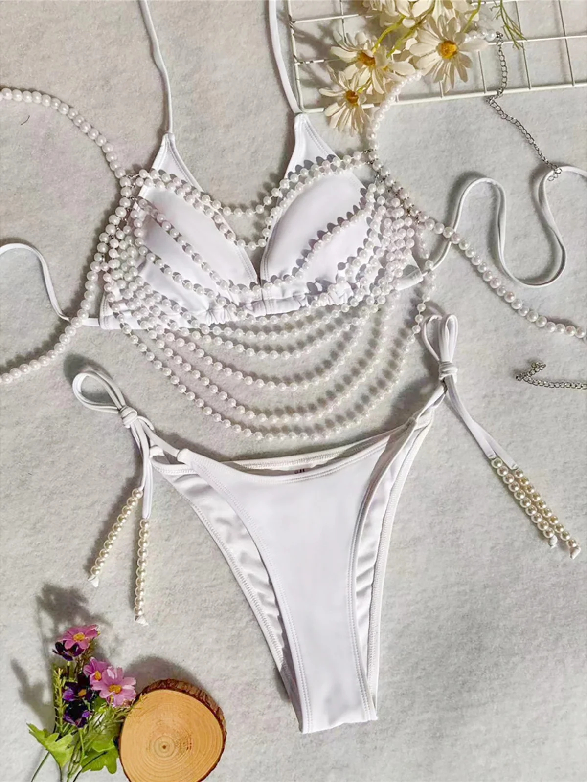 tulum maris - pearl triangle bikini set