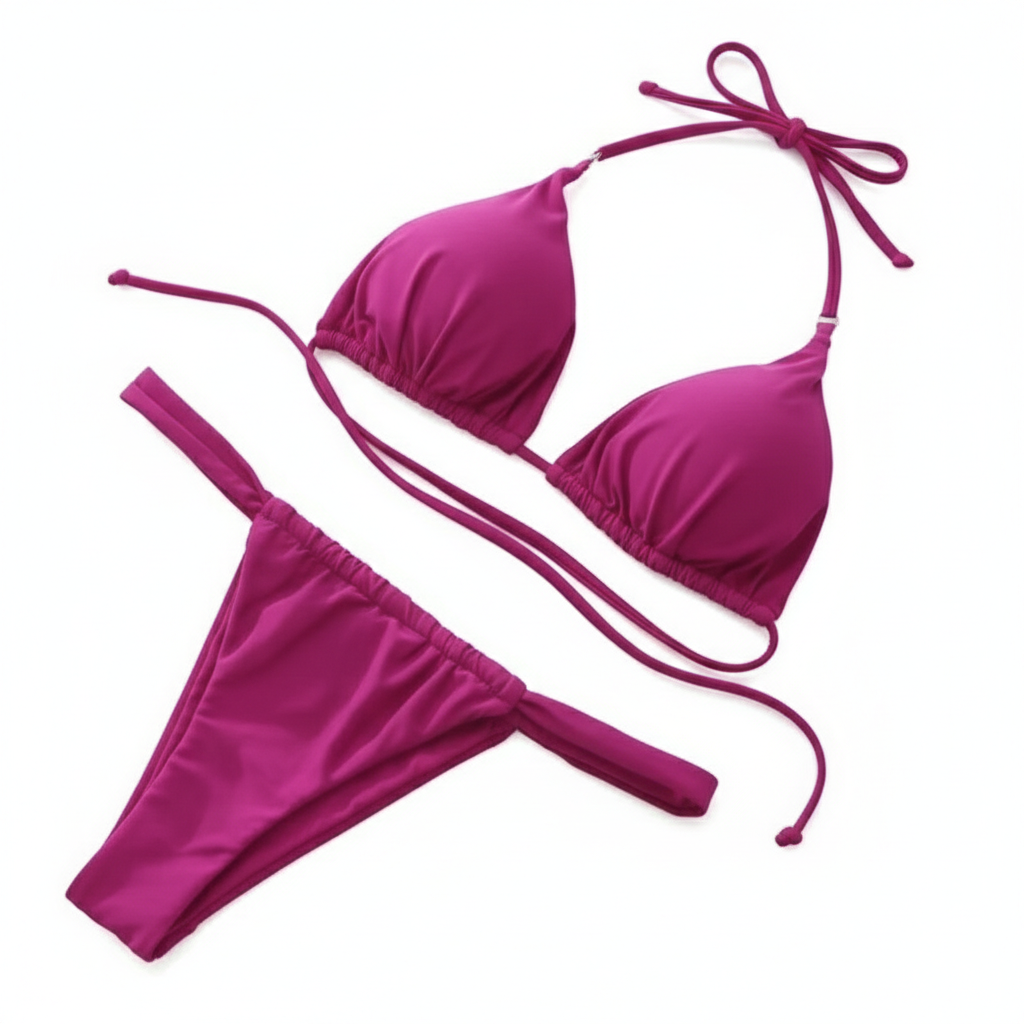 capri - berry halter bikini set