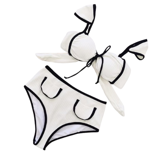 st. barthélemy - contrast high waist bikini set