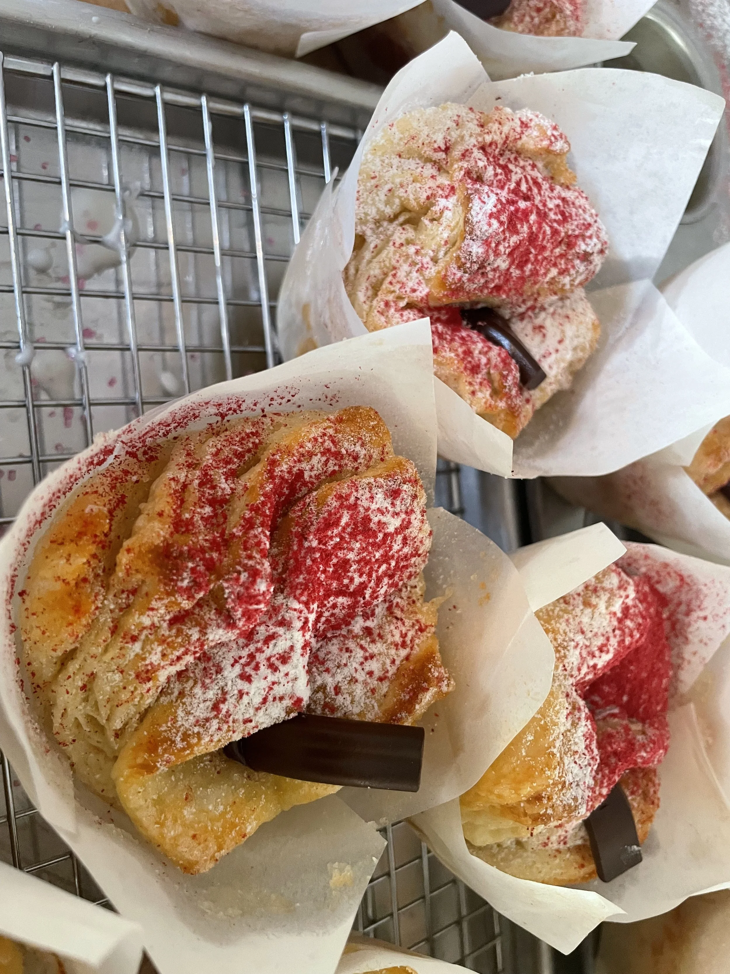 Kouign Amann (pronounced "queen a-mahn") with Chocolate Baton