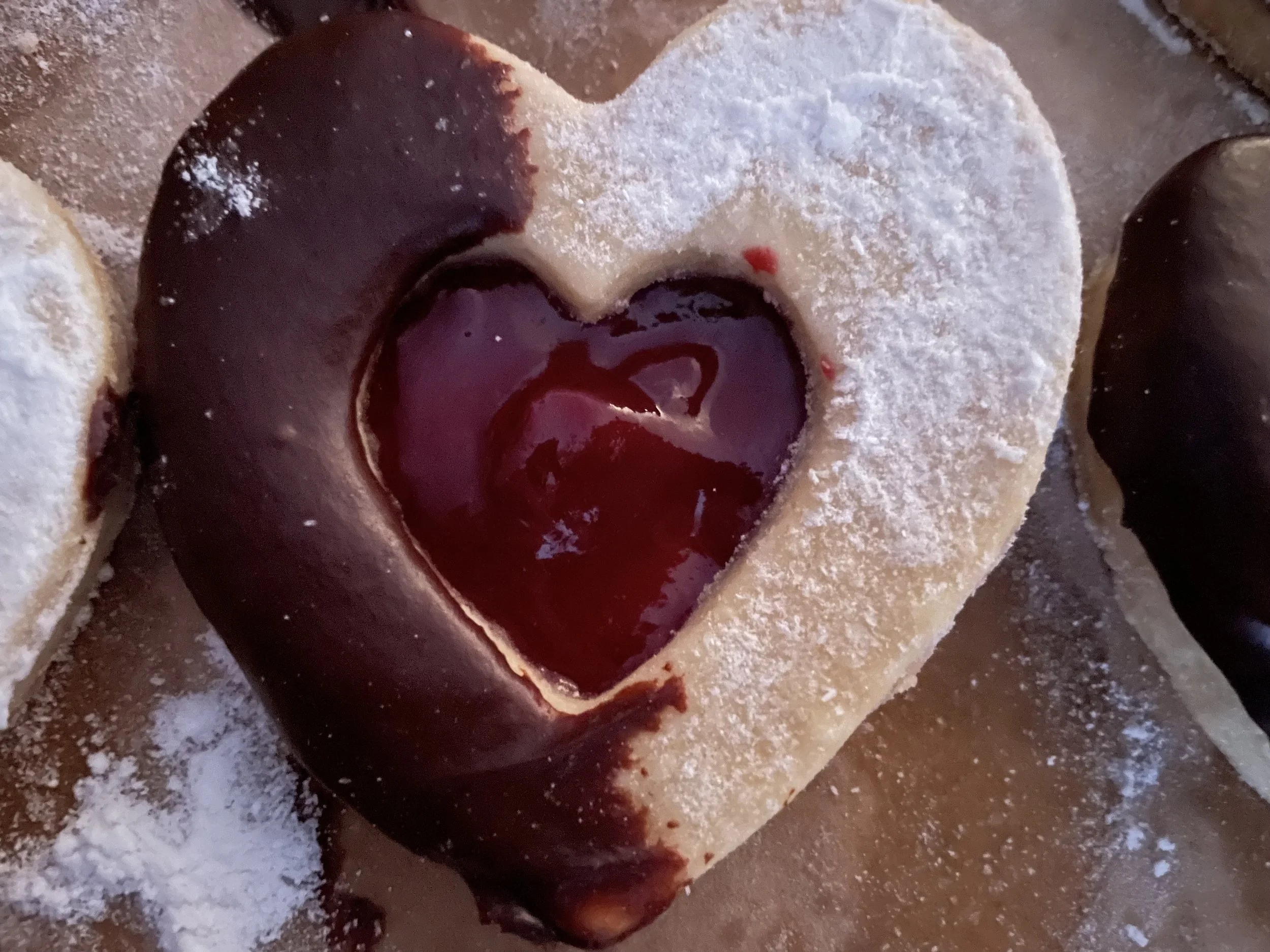 Dark Chocolate-Raspberry  Shortbread Heart - Valentines Day Pre-order