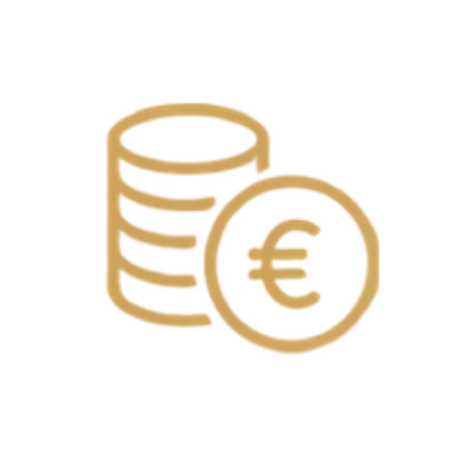 Monedas con símbolo del euro que representan ahorro y ventajas económicas.