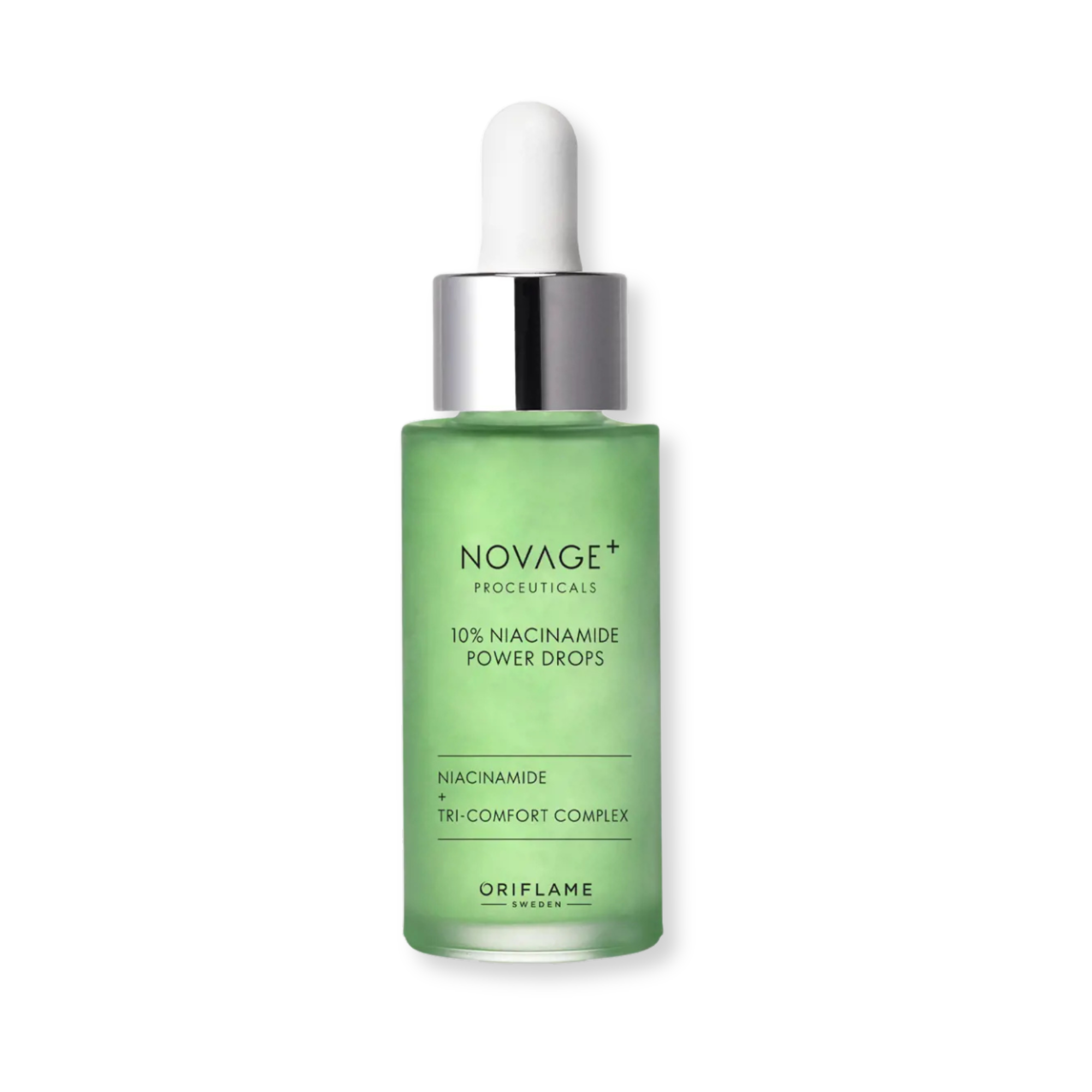 Sérum facial Novage+ Proximates de Oriflame con niacinamida y Tri-Comfort Complex.