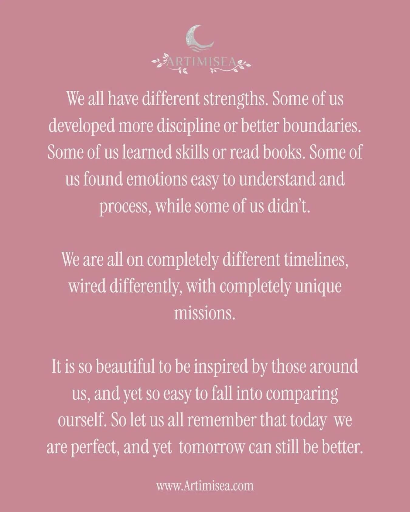 When we compare ourselves its often filled with judgement we are trying to push away a version that we deem lesser than. 
Inspiration however is such a beautiful pulling force that can transform who we are if we let it 🌅