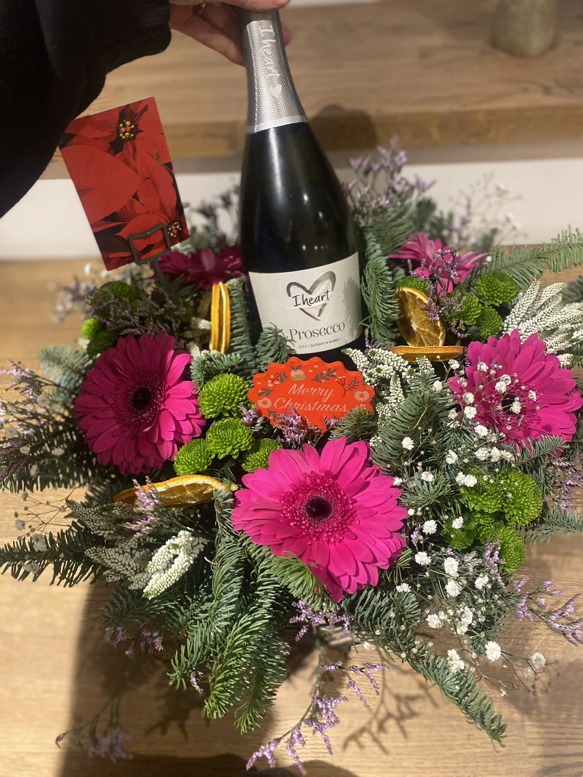 Flower Baskets with Chosen Bottle*