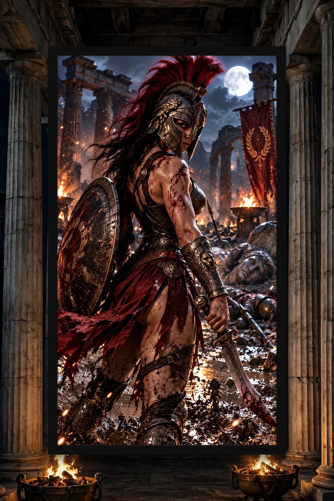 Spartan Charge — Dark Fantasy Poster