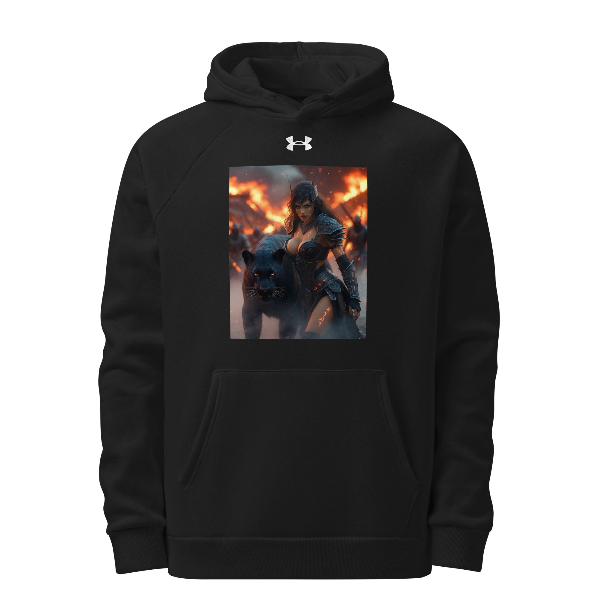 Fireborn Huntress — Under Armour® Hoodie (DTF Flex • MAX Quality)
