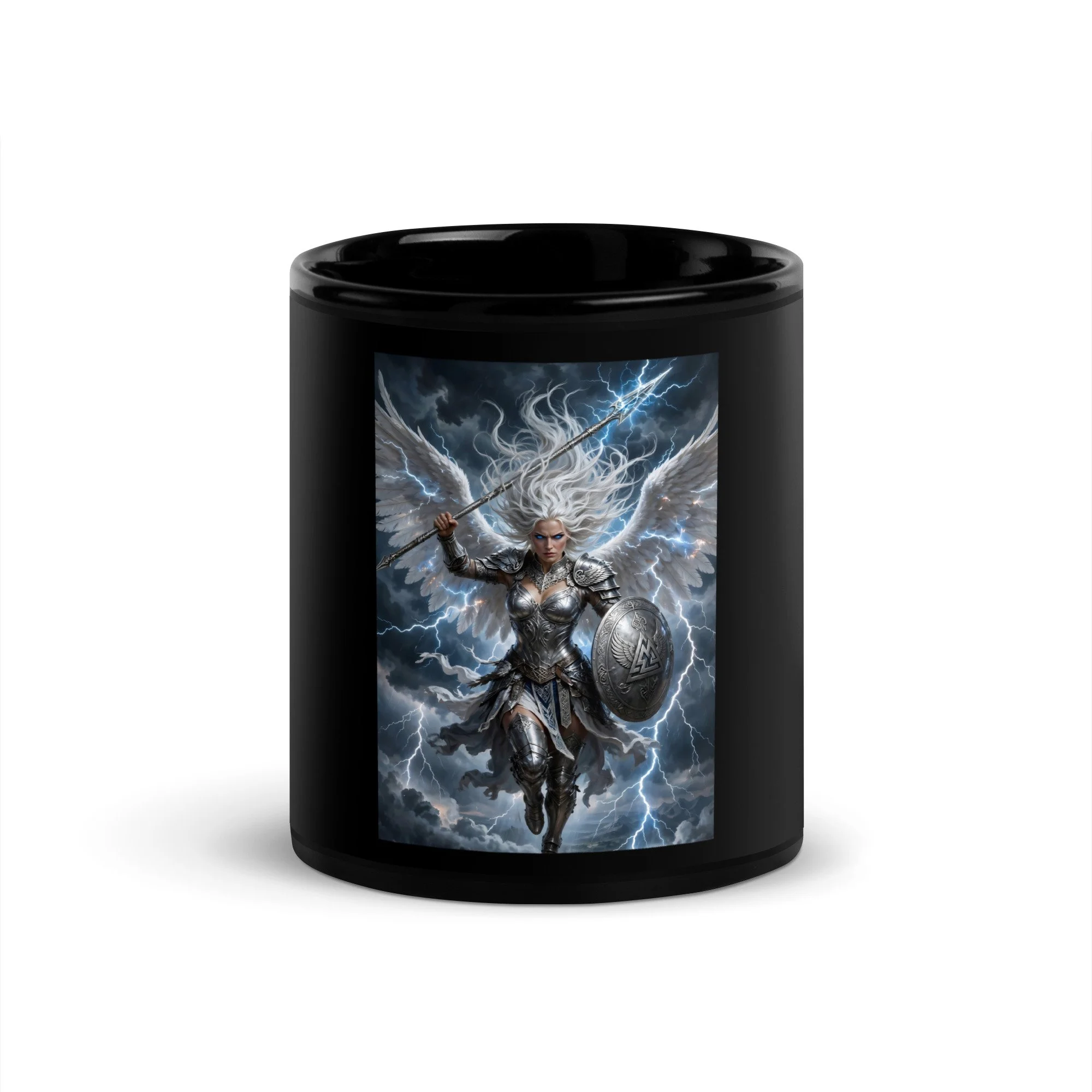 Storm Valkyrie — Lightning Dark Fantasy Mug