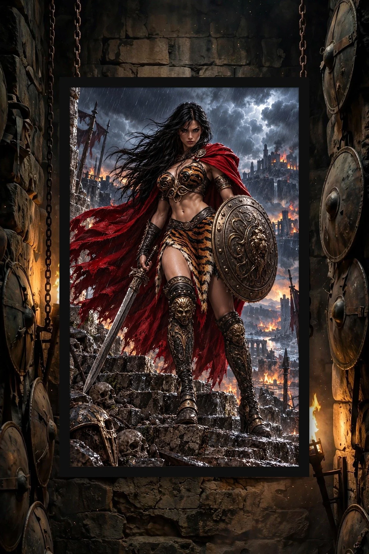 Tigerheart Warrior — Framed Matte Poster