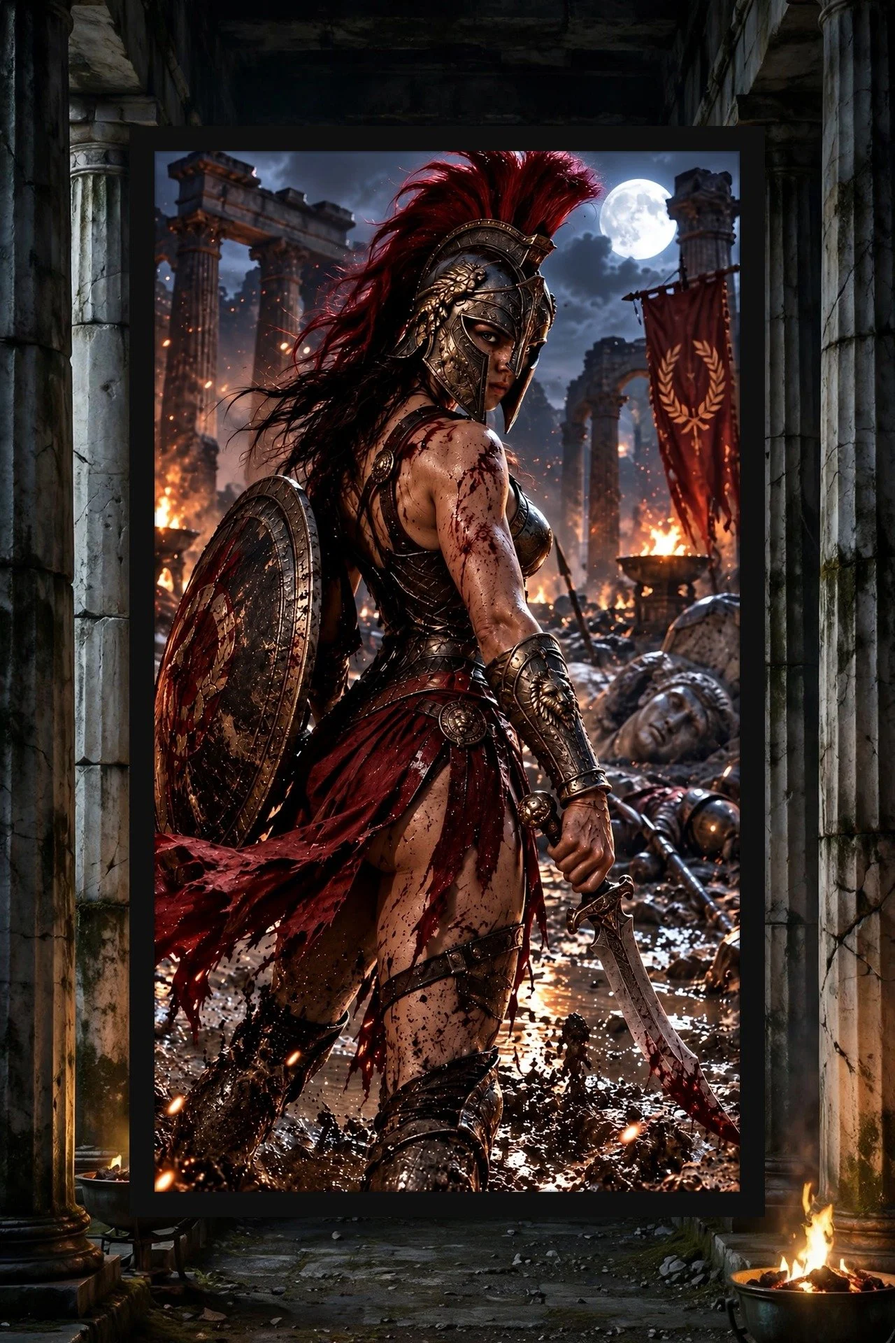 Spartan Vengeance — Dark Fantasy Poster