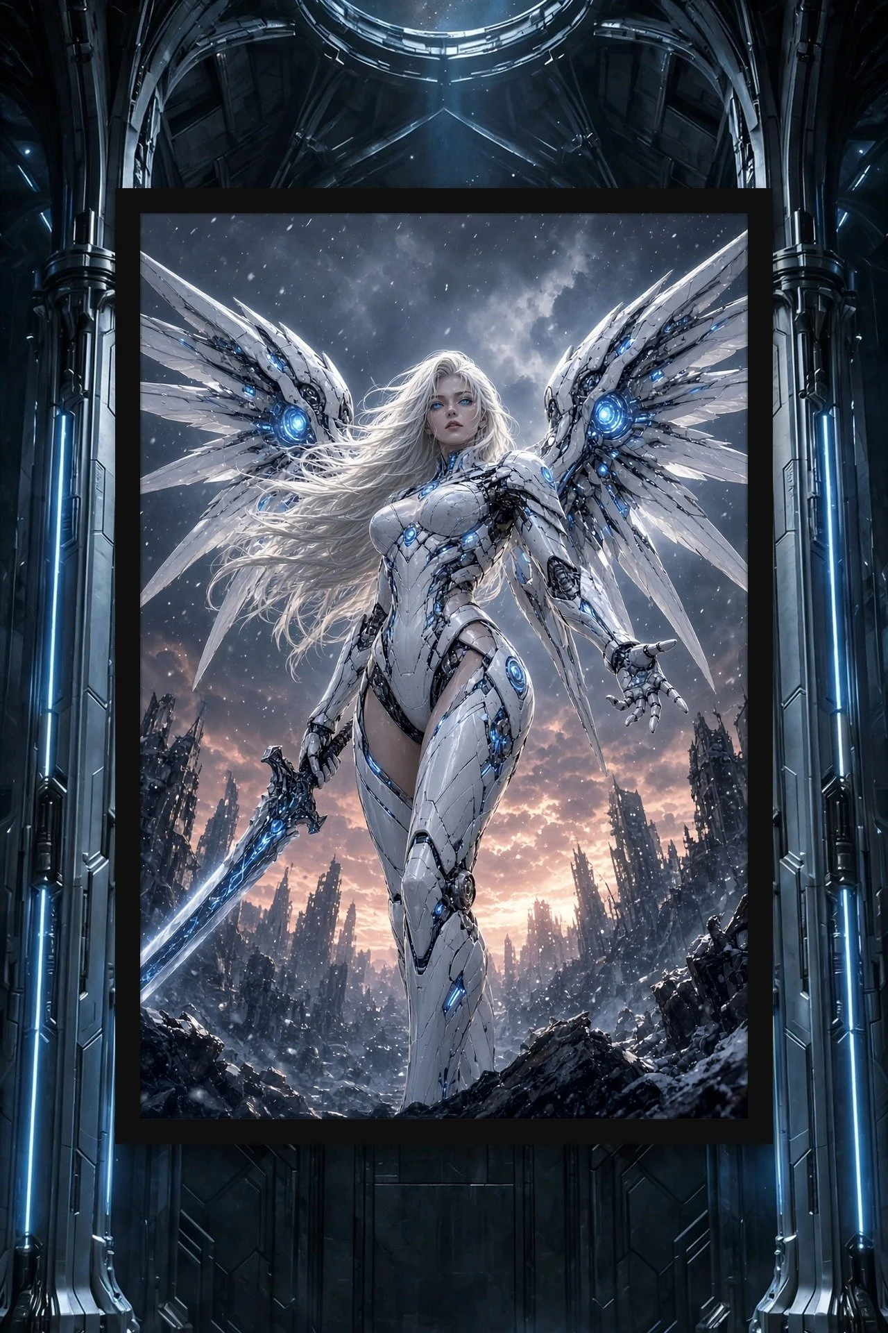 Iron Seraph — Angel Warrior Dark Fantasy Poster