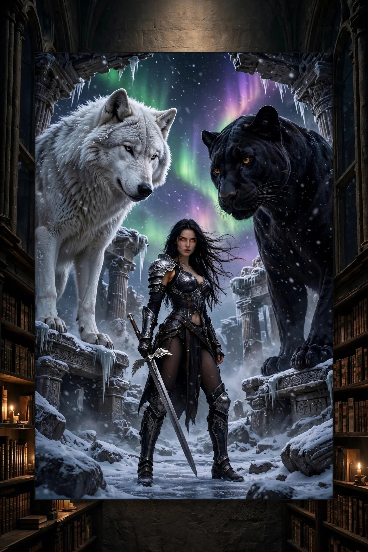 Aurora Huntress — Dark Fantasy Canvas