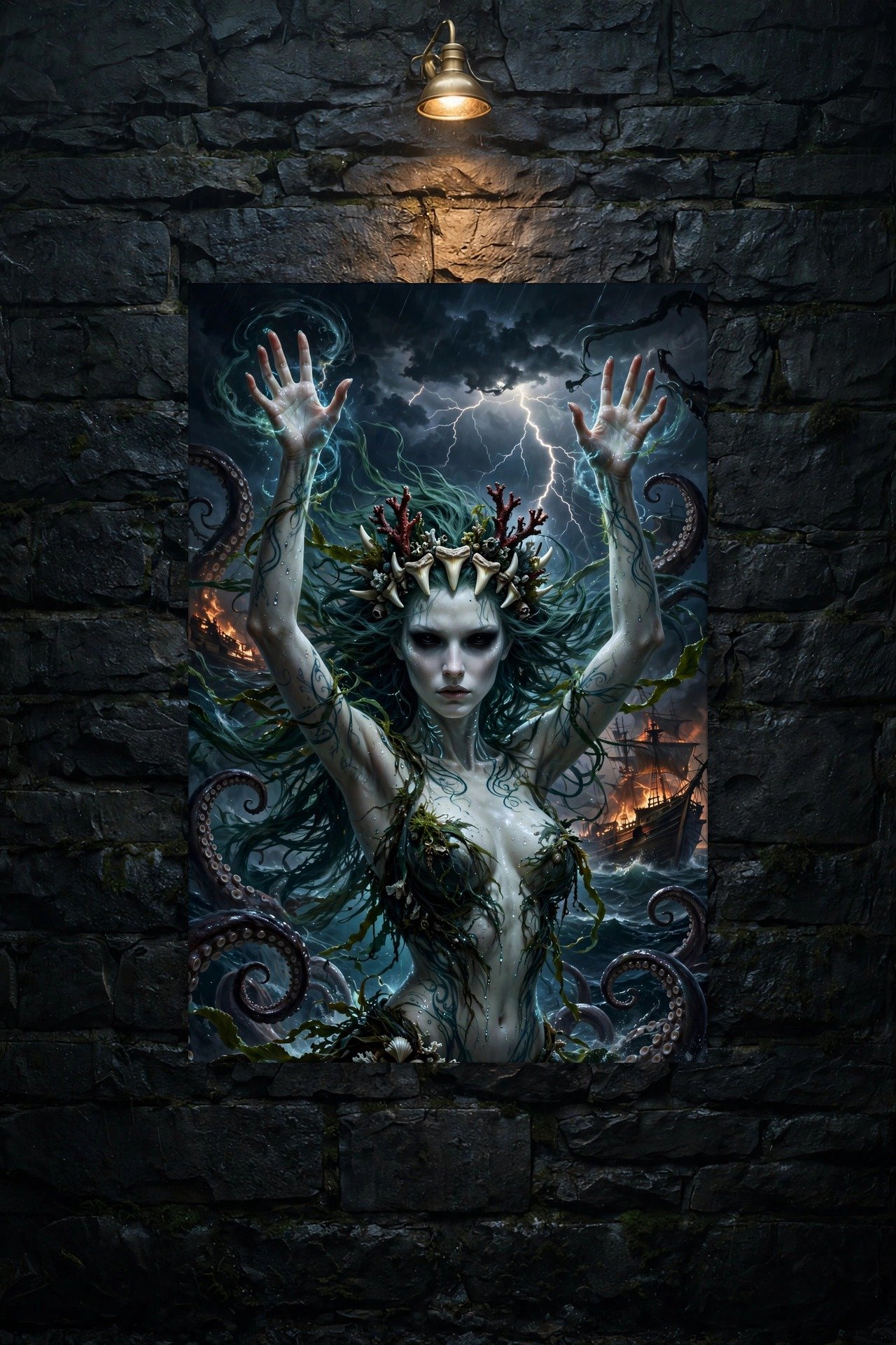 Tidecaller — Sea Witch Dark Fantasy Canvas