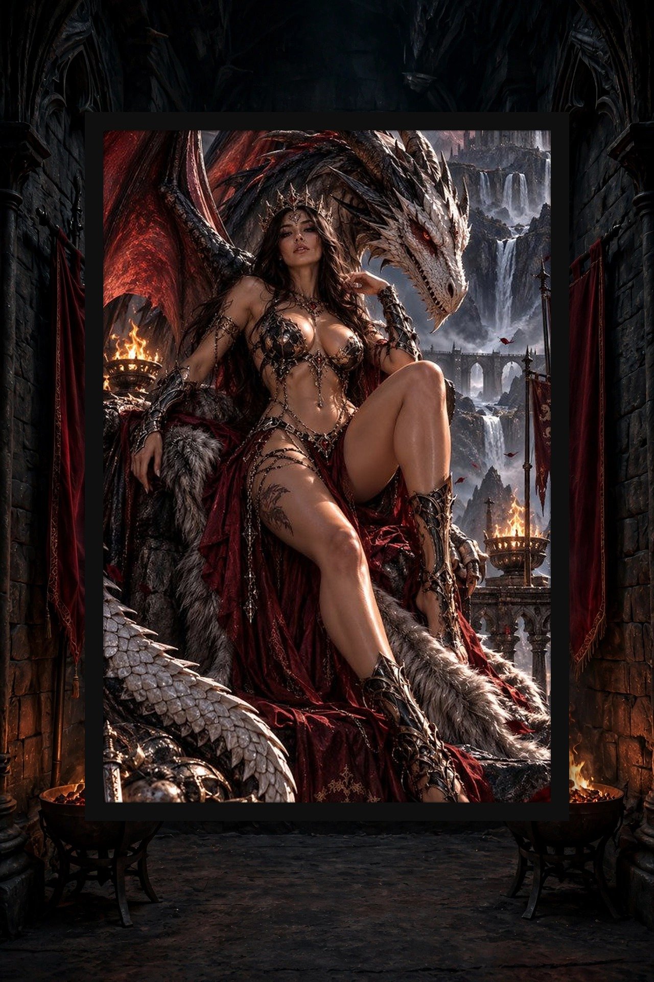 Crimson Dragon Empress Matte Poster