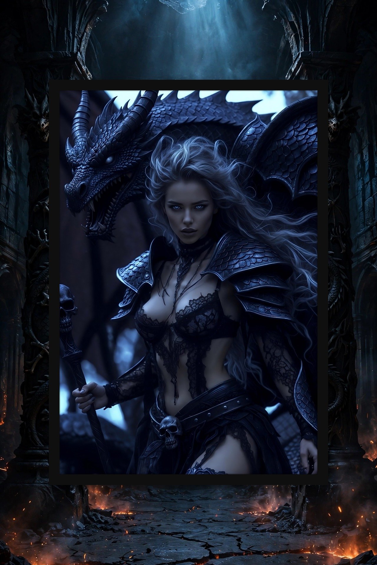 Black Dragon Queen — Dark Fantasy Poster