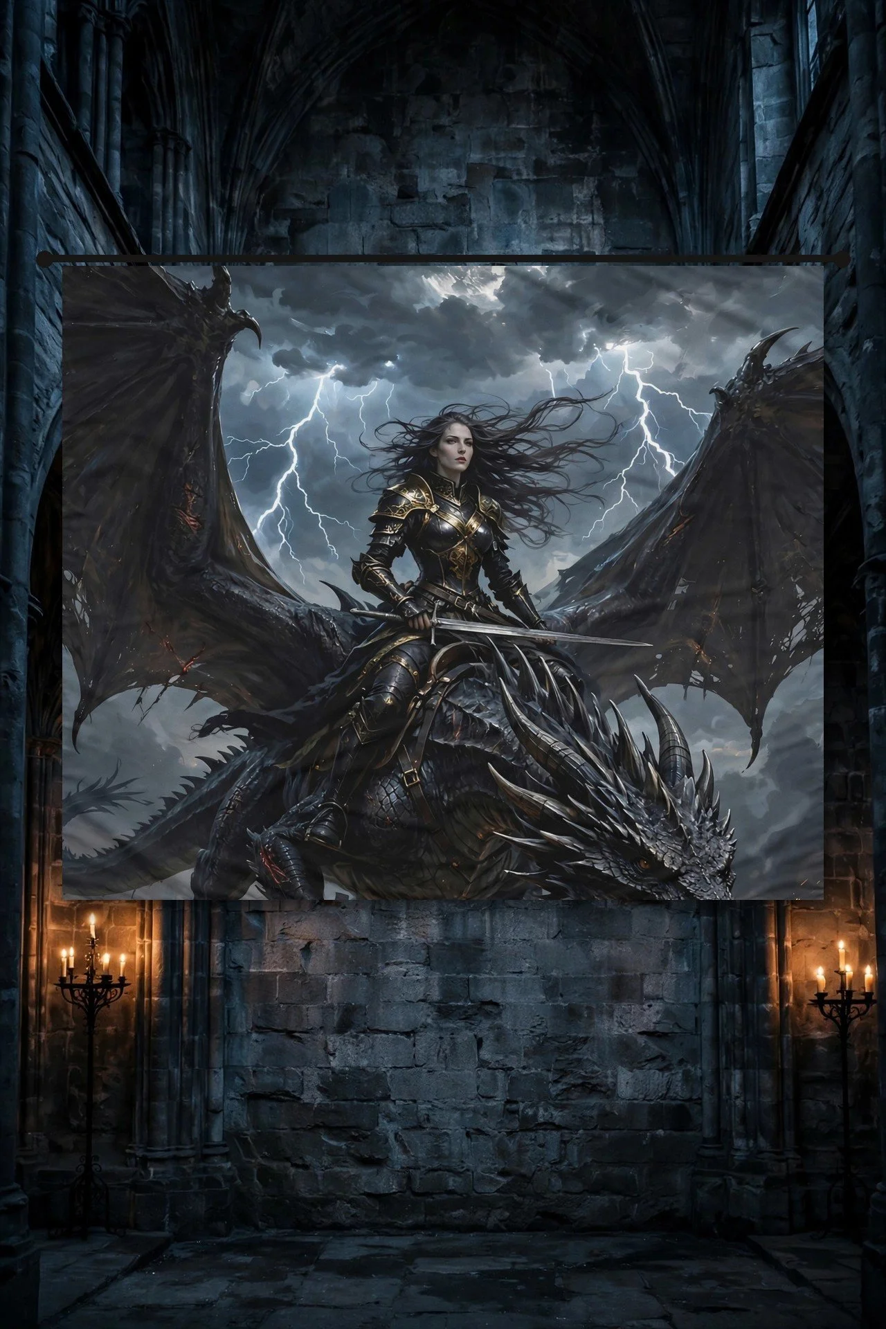 Storm Queen — Dark Fantasy Indoor Wall Tapestry
