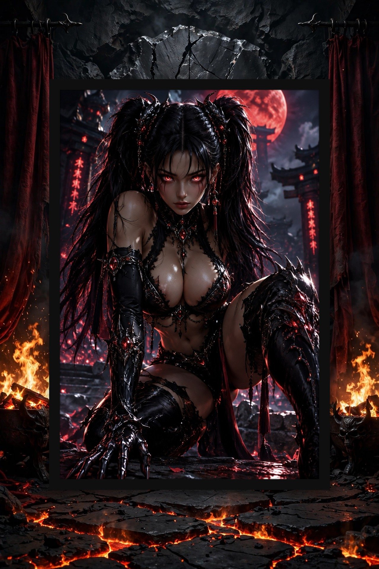 Crimson Empress — Demon Queen Dark Fantasy Poster