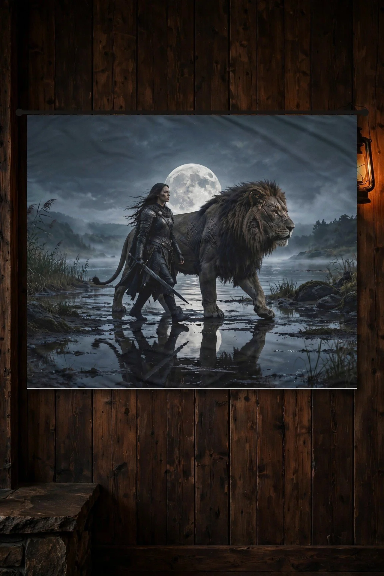 Moonlit Procession — Dark Fantasy Indoor Wall Tapestry