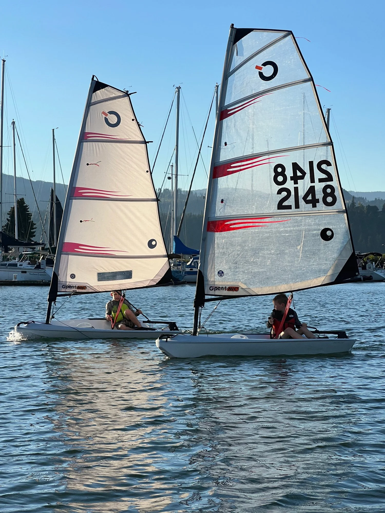 Open Bics Sailing in the Hood River Marina