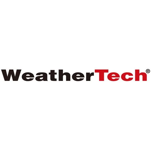 Logotipo de WeatherTech en colores negro y rojo.