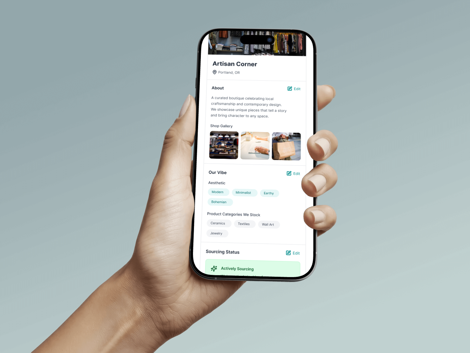 A high-fidelity mobile app prototype displayed on an iPhone mockup. The interface shows a series of user-tested screens with intuitive icons and a streamlined flow, designed for a seamless mobile experience.