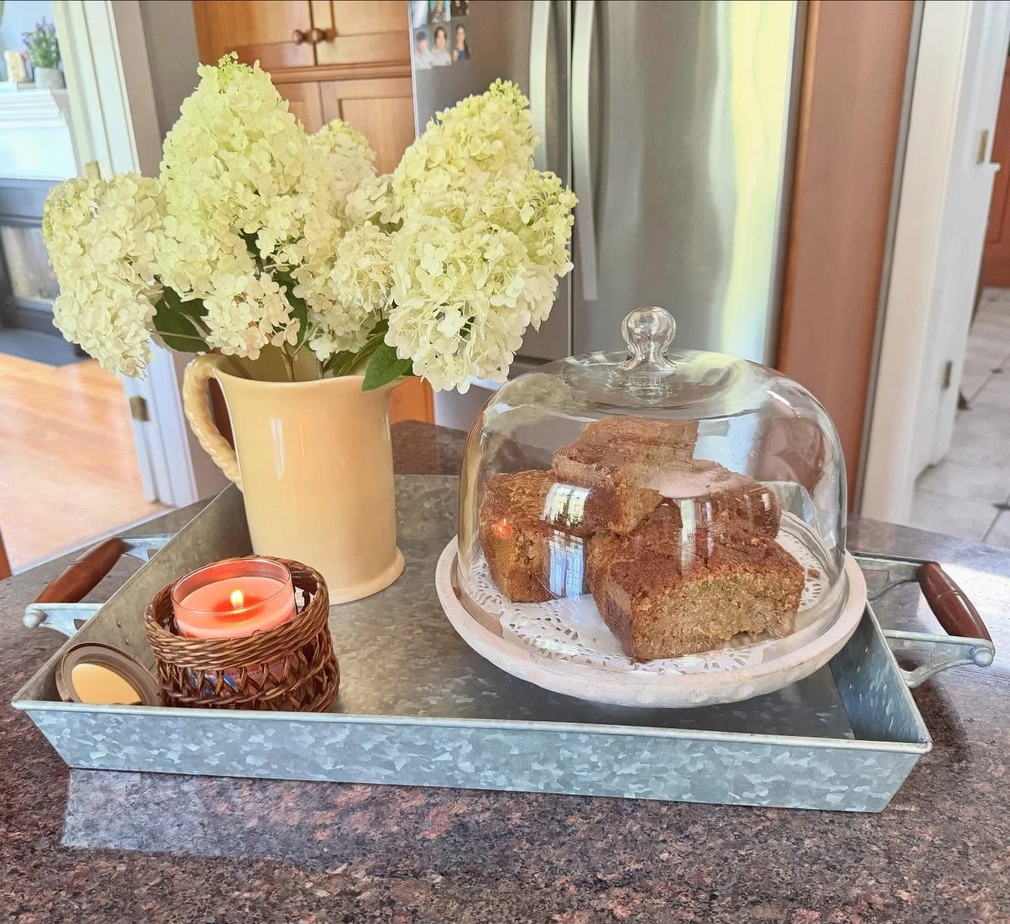 Zucchini bread and flowers. Mid summer vibes 😍🌸☀️