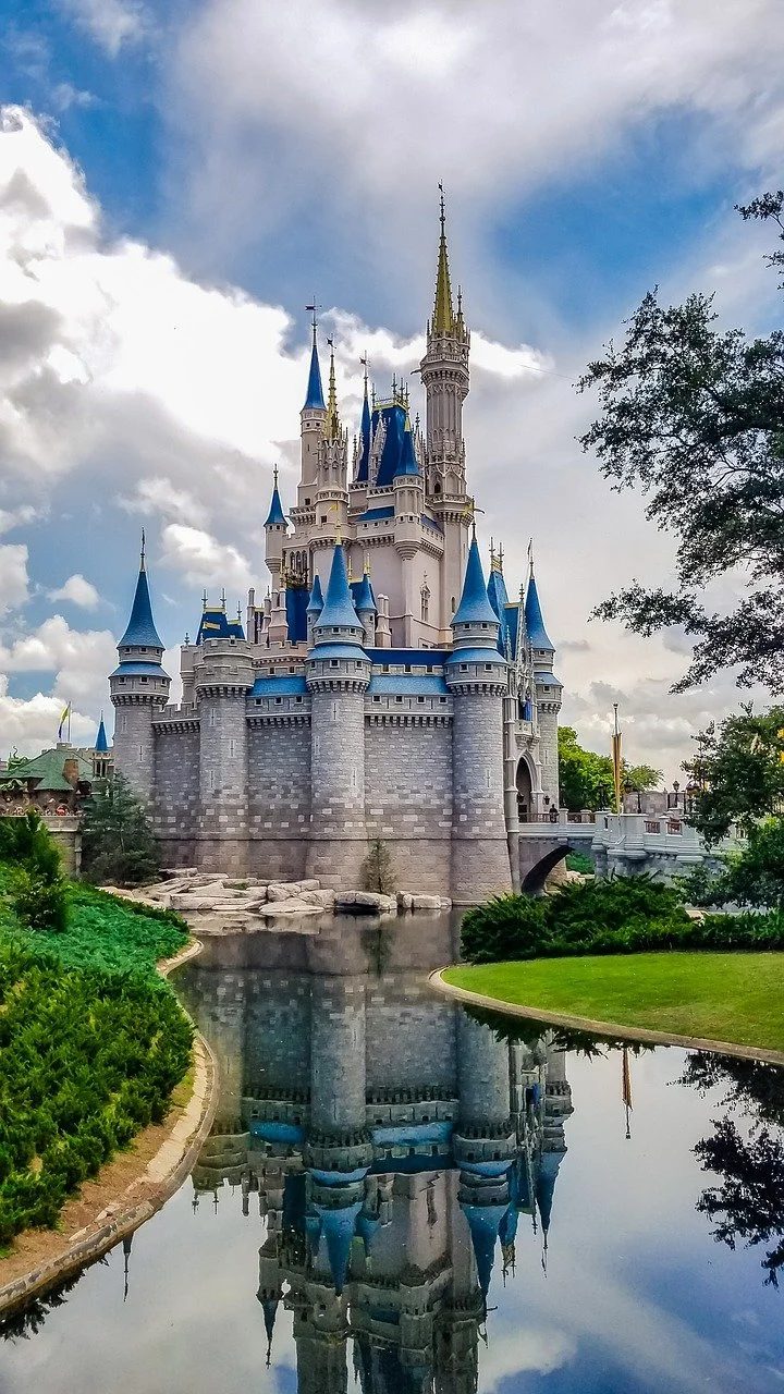 Cinderella Castle and moat at Magic Kingdom in Walt Disney World Resort