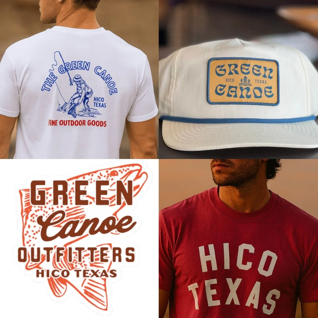 New arrivals. Local flavor. Shop men&rsquo;s apparel and accessories from the Green Canoe &mdash; a Hico original. Swing by or tap to shop now. 🛶