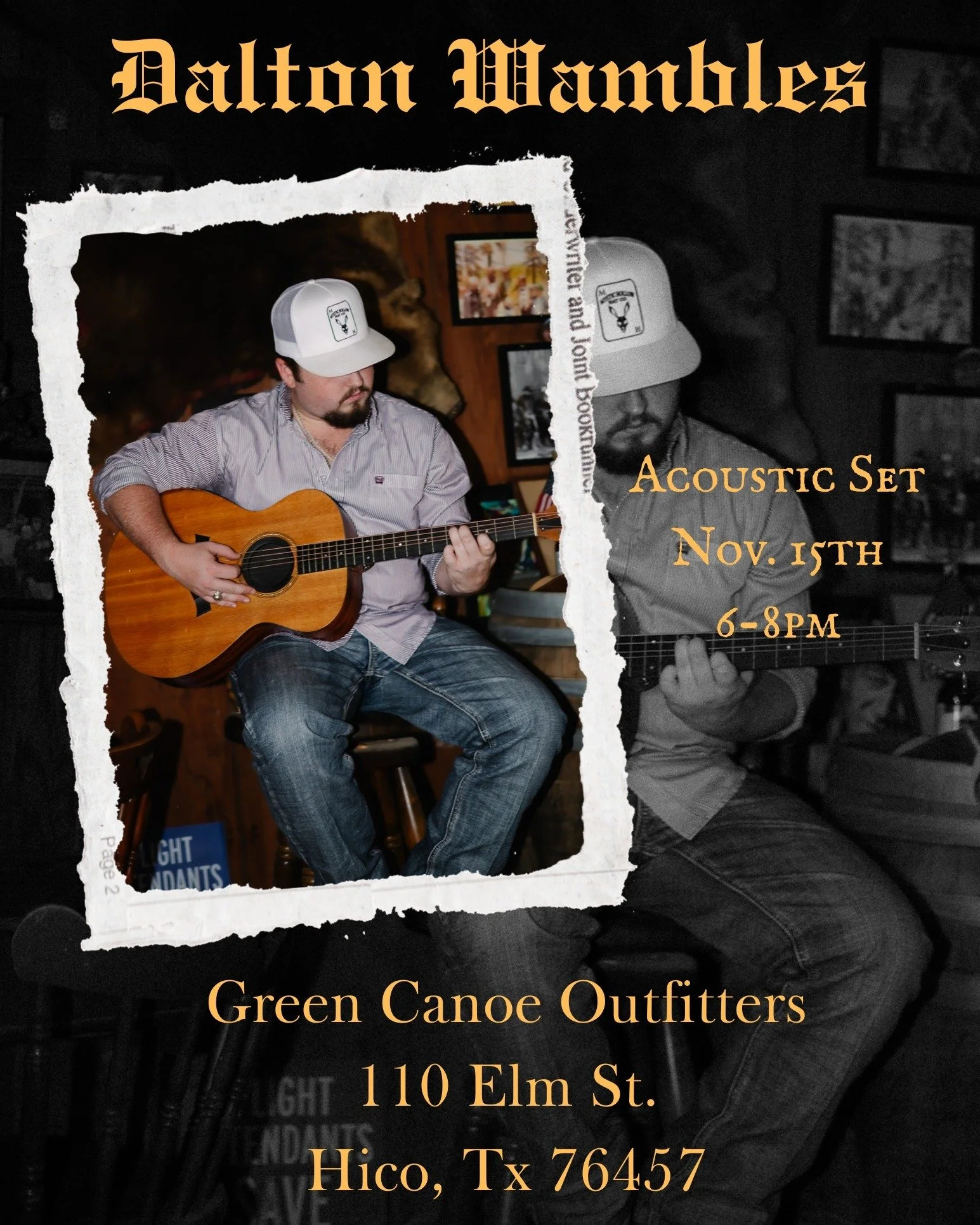 🚨LIVE MUSIC ALERT🚨
Date: Saturday, November 15th
Time: 6-8 p.m. 

Come hang out with us to hear GCO's own, Dalton Wambles! You won't want to miss this one ‼️

Bring your good vibes and great company for an evening of amazing music and ice cold drin
