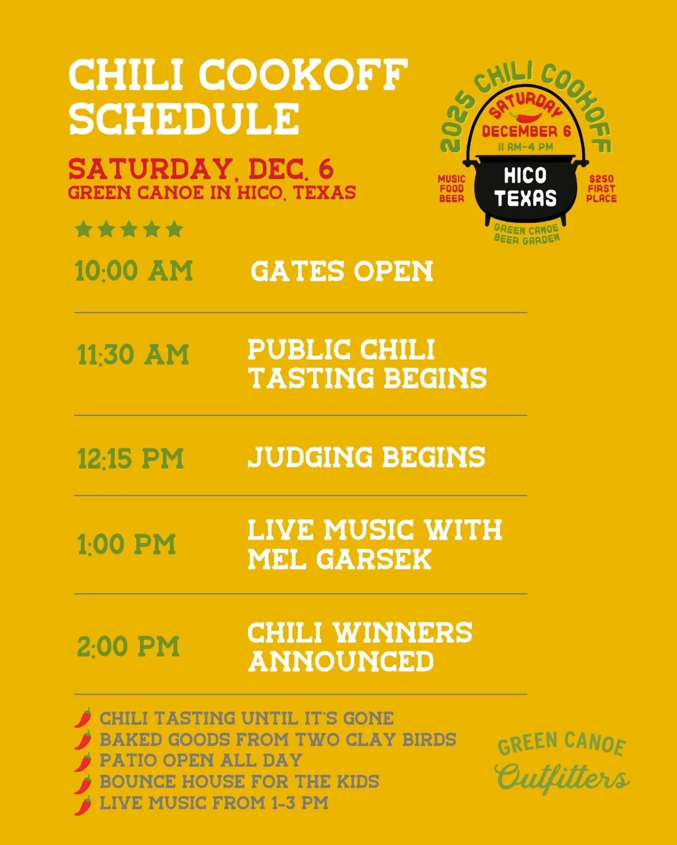 Hot chili. Cold beer. And $250 in prize money for the winning chili 🏆