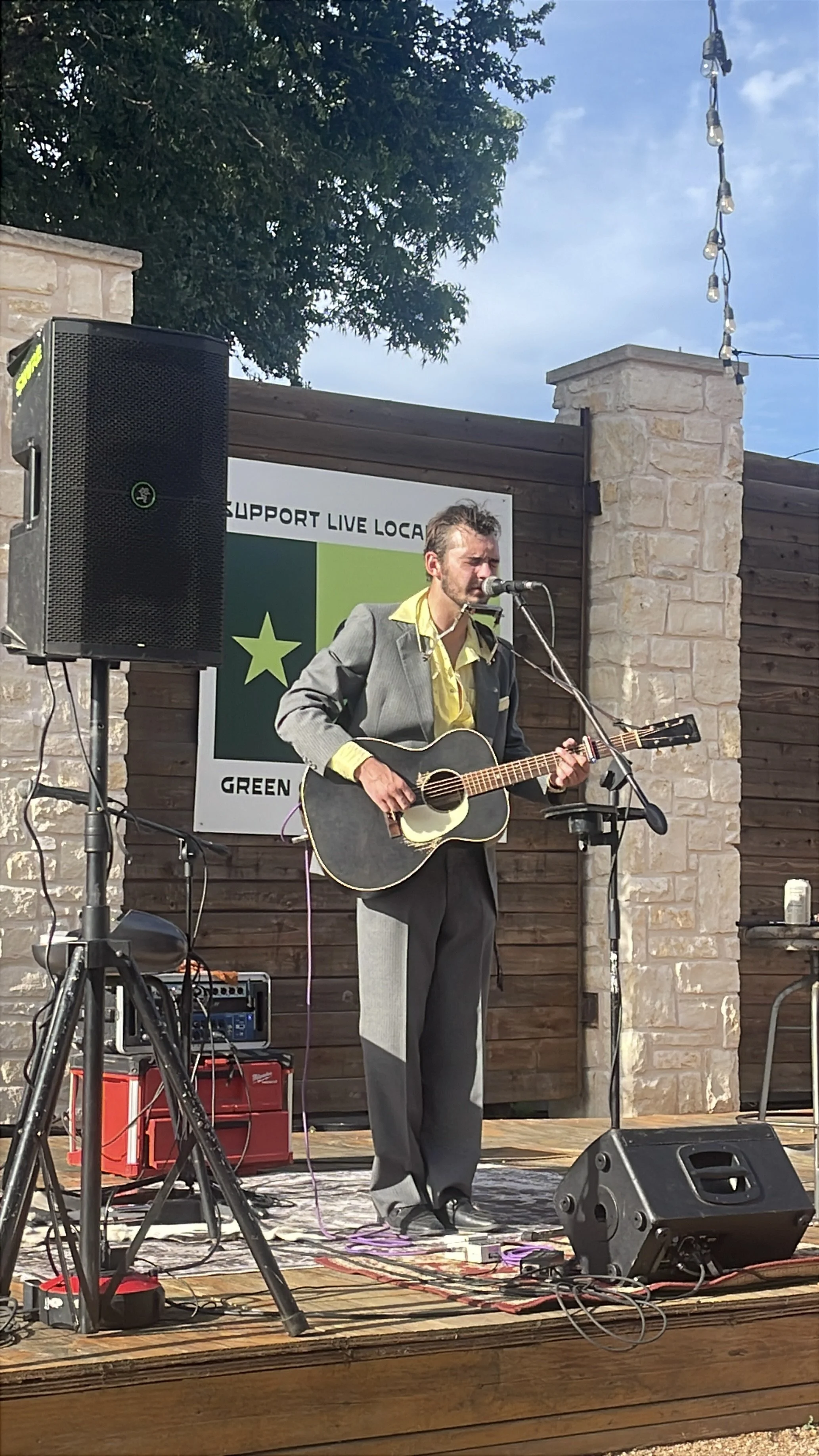 musician performing live on a stage in hico tx