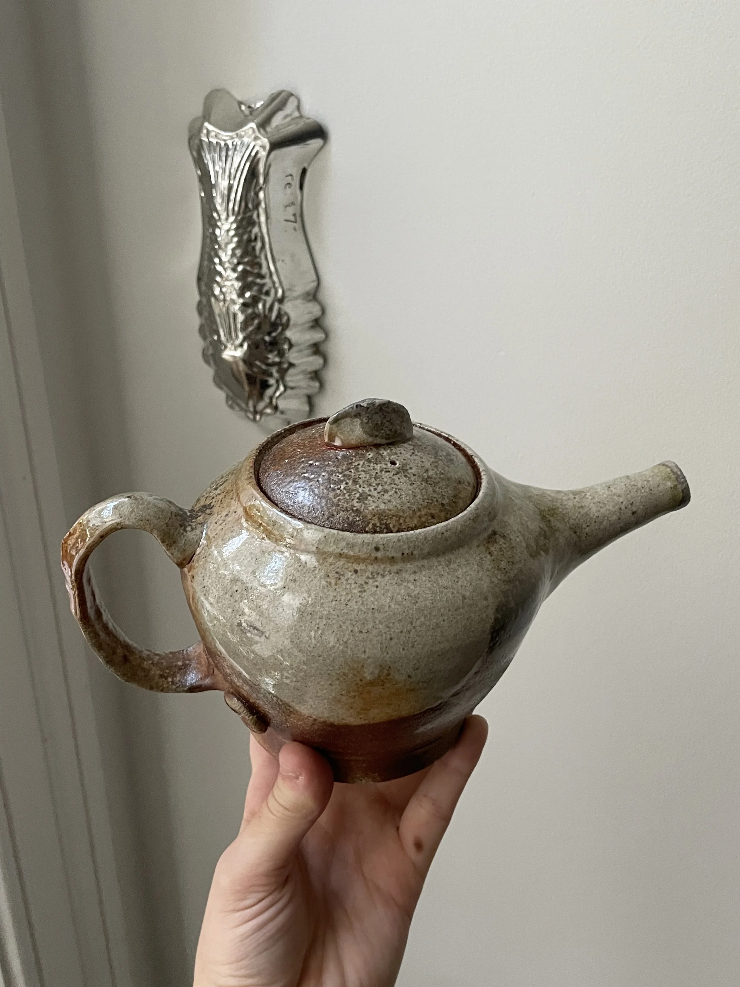 Shino and Wood Ash Teapot