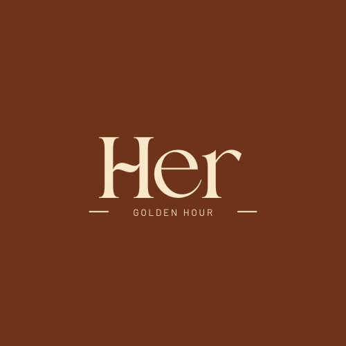 Her Golden Hour logo on a brown background.