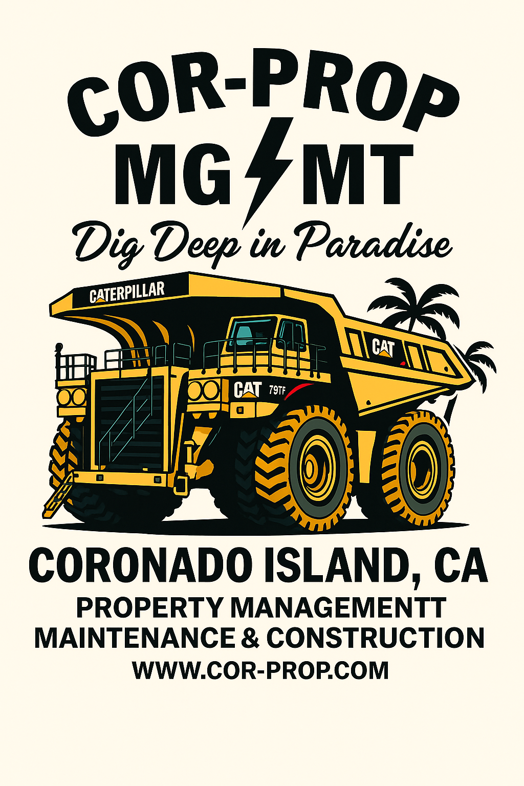 Cor-Prop Tractor Logo Black on White Yellow Tractor.PNG