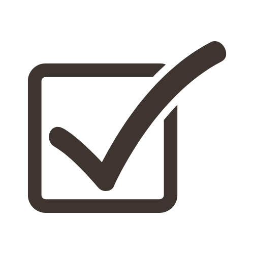 Icon of a checkmark in a square box.