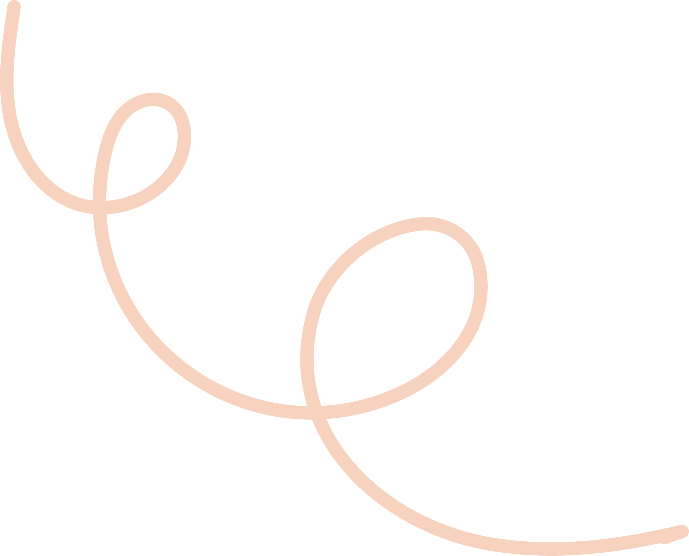 Pink abstract line drawings on black background, forming interconnected loops and swirls.