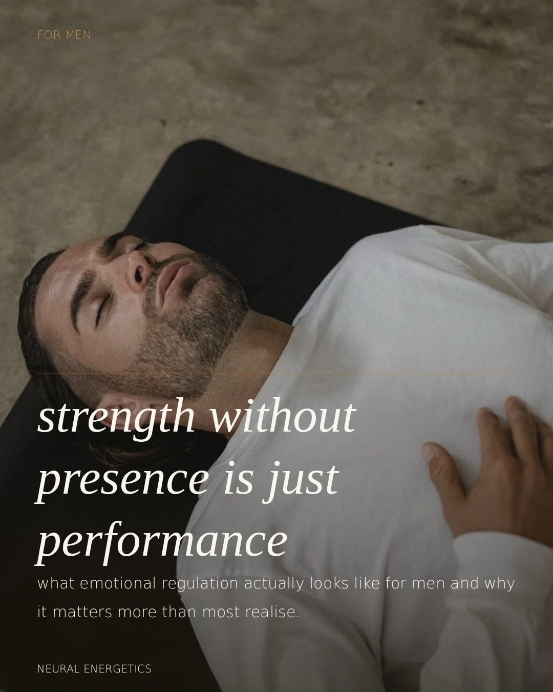 This is for the men who are holding it together on the outside.

Who show up. Who provide. Who perform the version of strength that was asked of them.

And who, somewhere underneath all of that, know that something is not quite right.

The restlessne