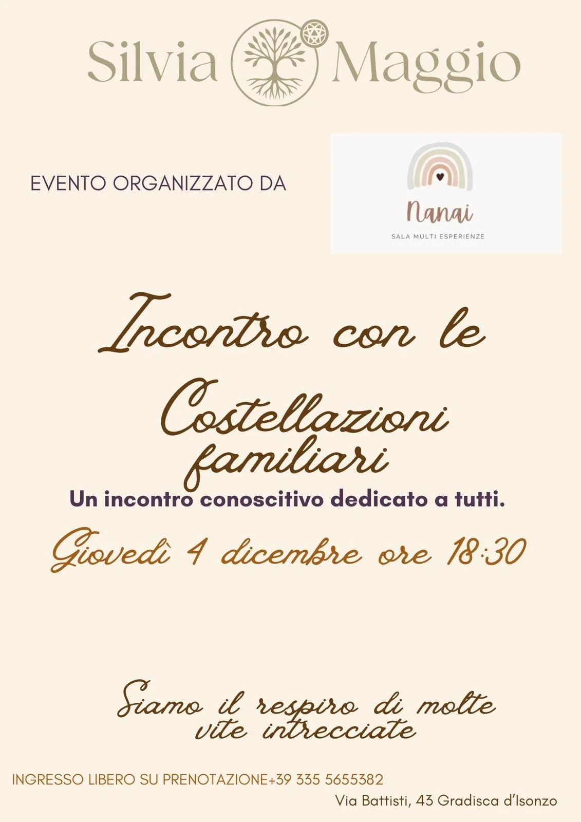 Giornata di Costellazioni Familiari – 4 Dicembre a Gradisca d’Isonzo (GO)