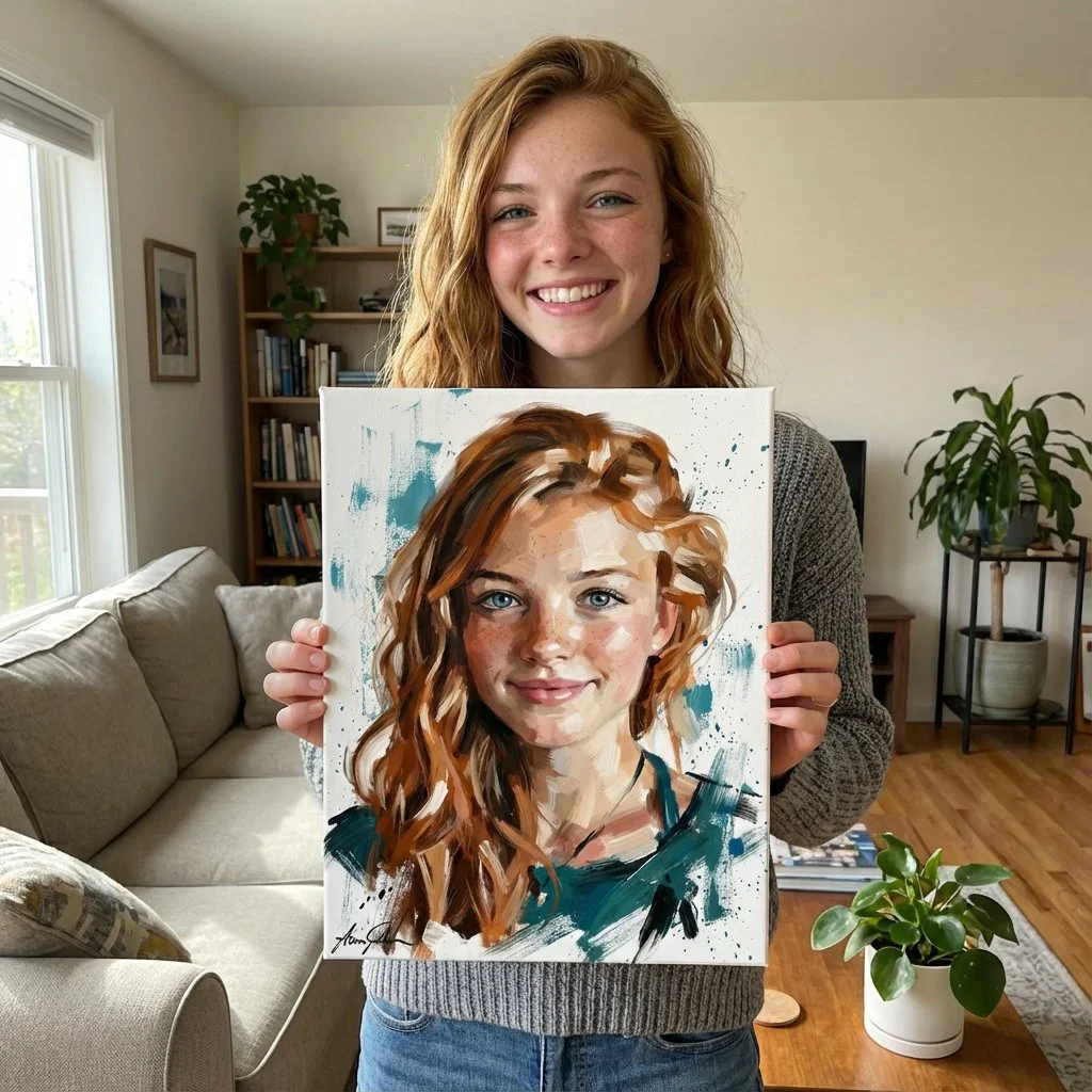 Custom Modern Expressionism Portrait from Photo, Artist-Crafted Digital or Canvas Wall Art