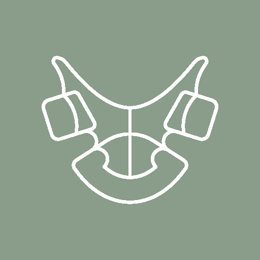 Outline drawing of a motorcycle helmet with goggles on a gray background.