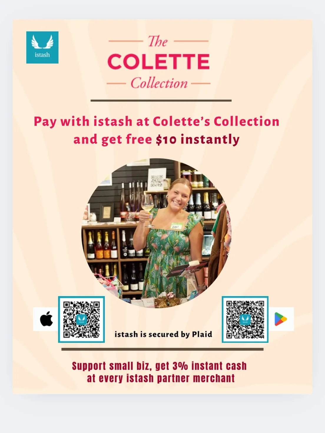🛍️Shop local. Shop small. @the_colette_collection 👗

For unique, one of a kind boutique for beautiful festive wear and accessories💎💍

Support Small. Earn BIG with istash, the digital wallet that pays you! 💸💵💰

Download istash from the App Stor