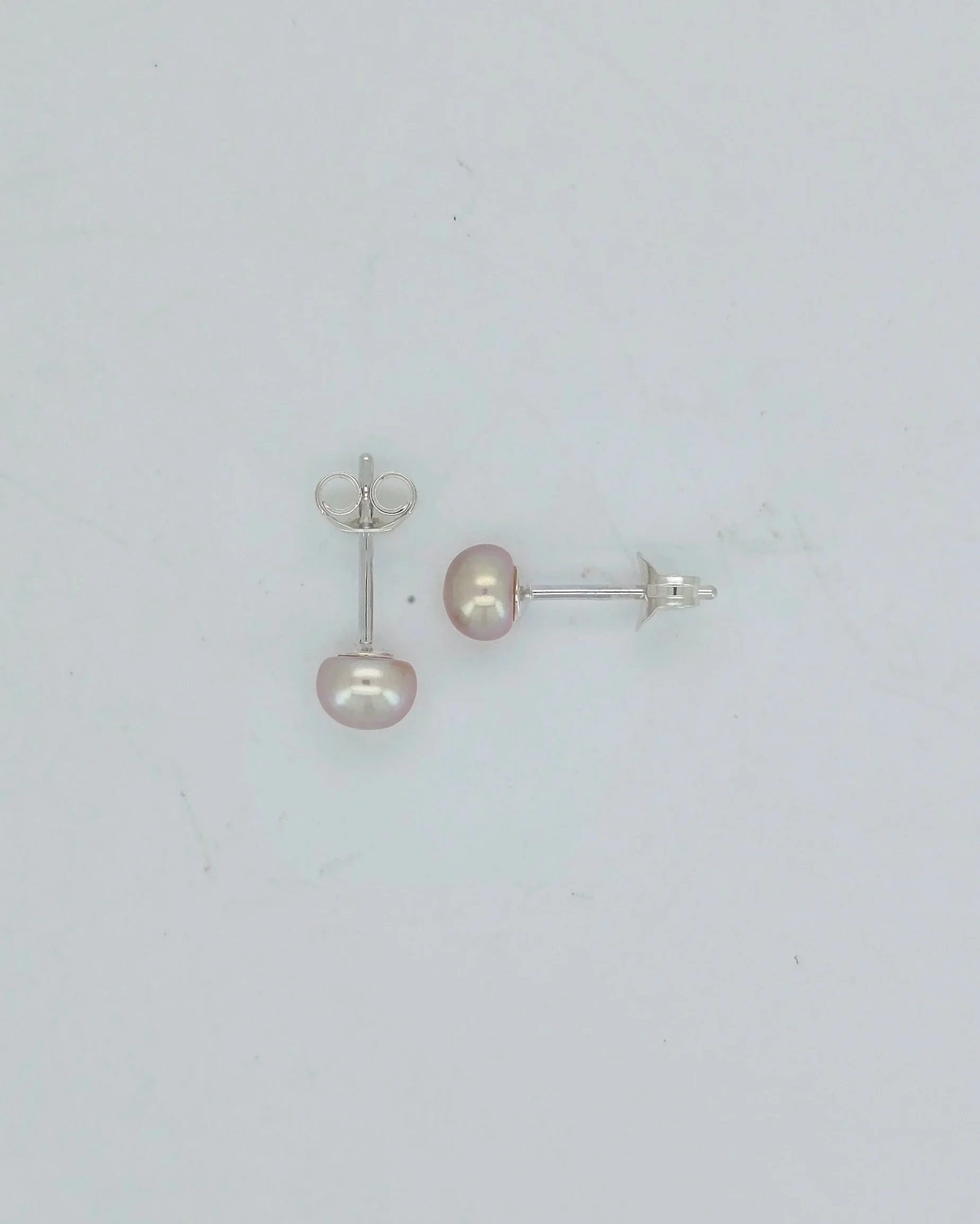 Sterling Silver Pearl Stud Earrings